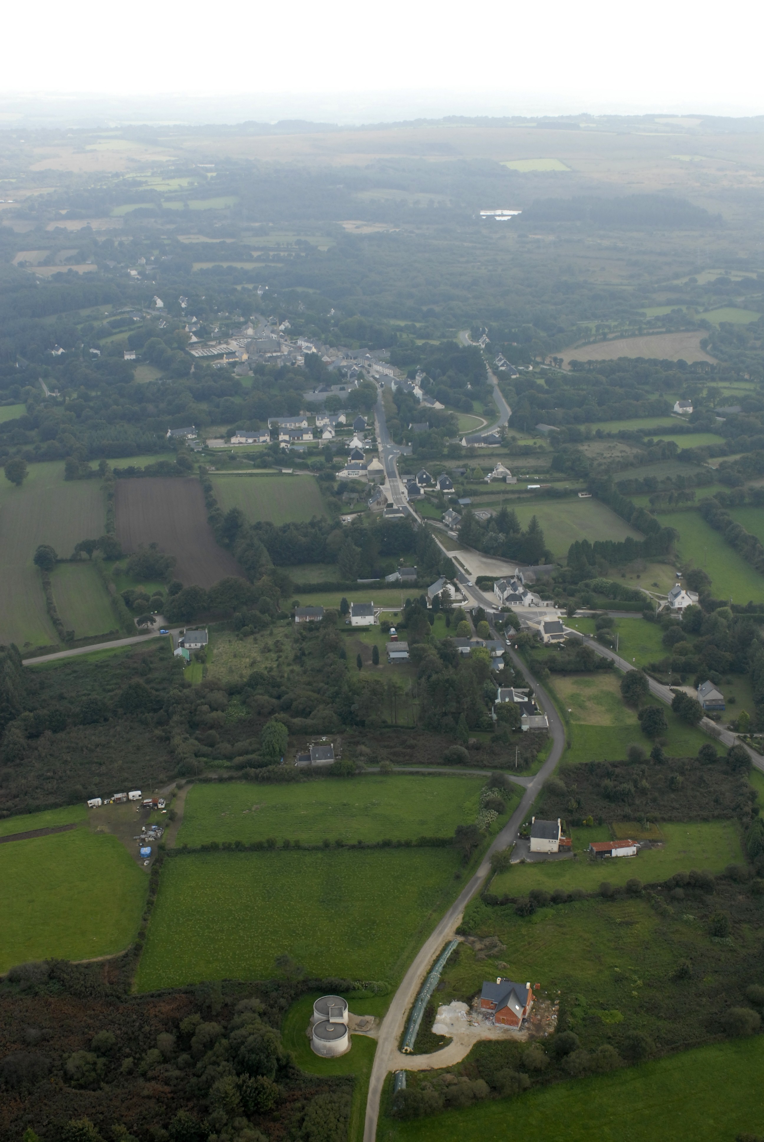 Vue aérienne du bourg prise depuis le nord