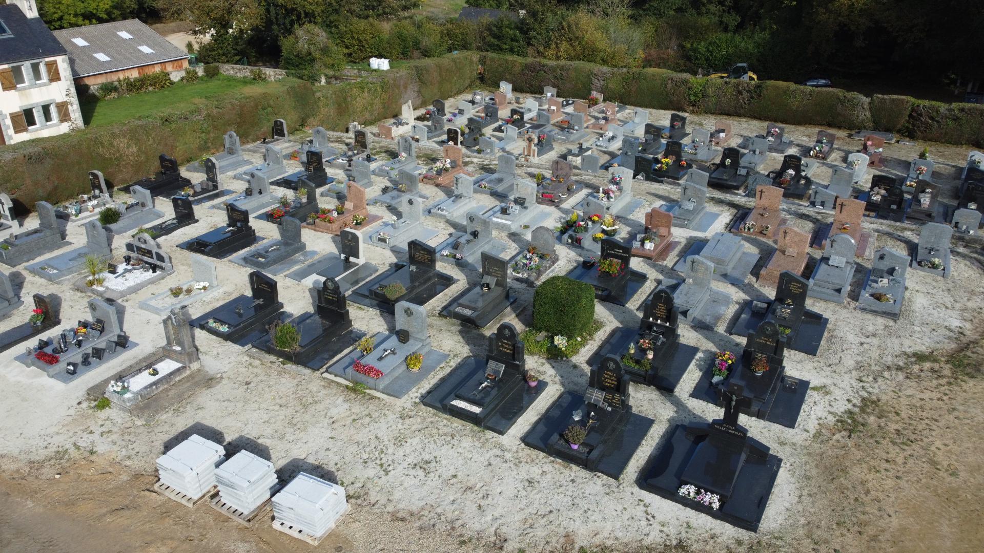 vue aérienne du cimetière